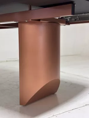 Стол ПУАНТО 200 TITANIUM LAWA NERO, керамика / МЕДЬ каркас М-City