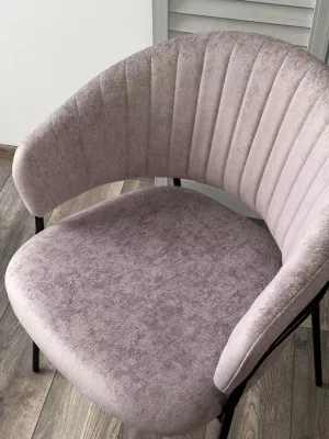 Стул ГЕММА, цвет RAIN 10 lavanda, велюр / черный каркас М-City