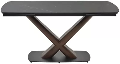 Стол BLANCO 160 MATT BLACK MARBLE SOLID CERAMIC / Орех, ®DISAUR