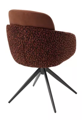 Стул ГРЕЙС (GRACE) 360 град, цвет КОРИЧНЕВЫЙ RIELLY-501 / HUNTER-242, ткань / ТЕМНО-СЕРЫЙ, ®DISAUR