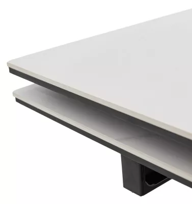 Стол ВИРДЖИНИЯ 140 MATTE БЕЛЫЙ МРАМОР, керамика / ЛЕСНОЙ ОРЕХ, ЧЕРНЫЙ, М-City