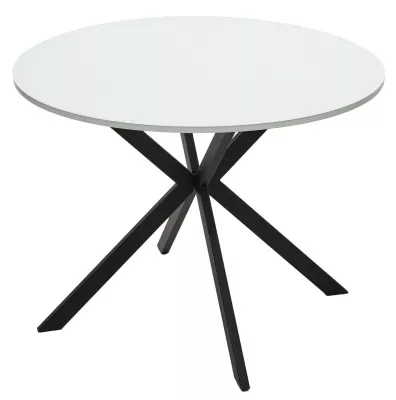 Стол ВЕГА D100 Белый, стекло/ черный каркас М-City