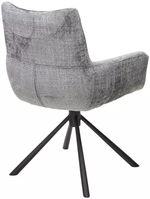 Стул EILAT 360 град. поворот с возвратом, Cremona-95 серый, ткань / Черный, ®DISAUR