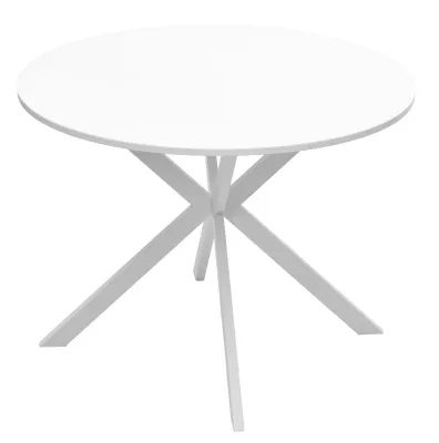 Стол ВЕГА D100 Белый, стекло/ белый каркас М-City