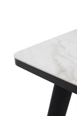 Стол НОРД 140  ОНИКС, керамика / Черный каркас