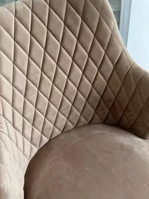 Стул HERMAN БЕЖЕВЫЙ #5, велюр / белый каркас М-City