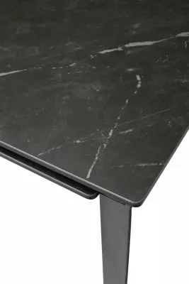Стол КРЕМОНА (CREMONA 140 цвет KL-116 Черный мрамор матовый, итальянская керамика/ ЧЕРНЫЙ, ®DISAUR