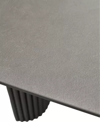 Стол RAGNAR 180 цвет 1699 Серая кожа, керамика / Темно-серый каркас, ®DISAUR