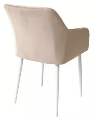Стул BRANDY-X БЕЖЕВЫЙ #5/ белый каркас, велюр М-City