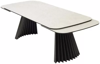 Стол АСТРИД (ASTRID) 200 цвет TL-102 Бежевый мрамор, испанск. керамика / Темно-серый каркас, ®DISAUR