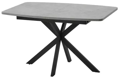 Стол АРИЗОНА 130 БЕТОН ЧИКАГО СВ.СЕРЫЙ / Черный каркас М-City