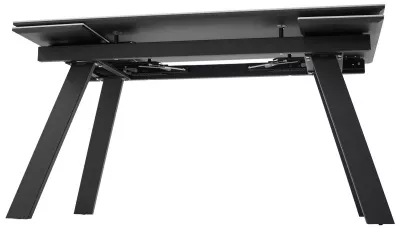 Стол МОРИС-2 140 цвет БЕЛЫЙ МРАМОР АКТИВНЫЙ, керамика / Черный каркас