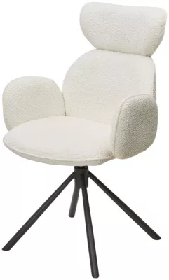 Стул VARDY 360 град.поворот. Белый букле XD841-01 / Серый, ®DISAUR