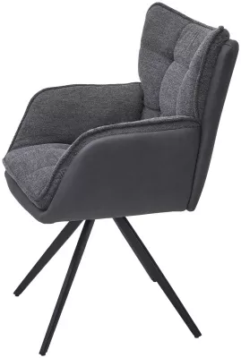 Стул ORTEGA 180 град.поворот. Brego-16 Темно-серый, ткань/ Maison 95 Темно-серый, PU/Черный, ®DISAUR