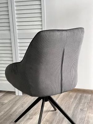 Стул TORNADO 360 град. Серый Brego-07, ткань/ темно-серый Modern-454, велюр/ черный каркас, DISAUR