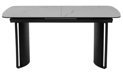 Стол RASMUS 160 TL-45 Белый мрамор, испанская керамика / черный каркас, ®DISAUR