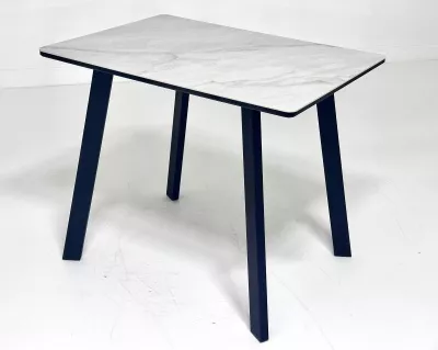 Стол ТИК ТАК 90  цвет ОНИКС, керамика / Черный каркас