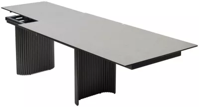 Стол RAGNAR 180 цвет 1699 Серая кожа, керамика / Темно-серый каркас, ®DISAUR