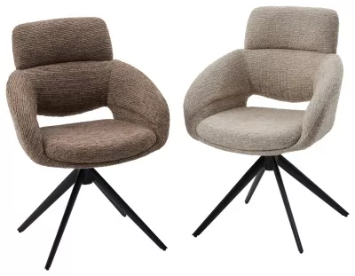 Стул АРНЭ (ARNE) 360 град, цвет КОРИЧНЕВЫЙ EYELASH -171, фактурный шенилл / ЧЕРНЫЙ каркас, ®DISAUR