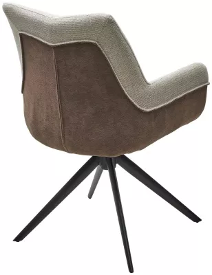 Стул PONTUS 360 град. поворот. KN01-05 Бежевый/ BZ1046-21 Коричневый/ Черный, ®DISAUR