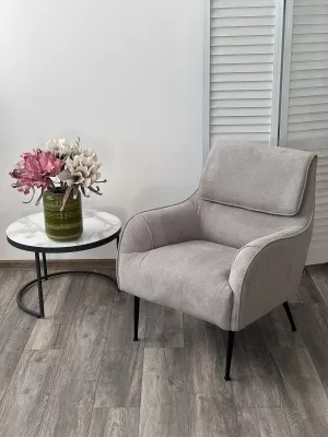 Кресло MAGDA Cato-16 серый, ткань / черный каркас, ®DISAUR