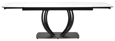 Стол MATERA 160 MARBLES KL-99 Белый мрамор матовый, итальянская керамика/ черный каркас, ®DISAUR