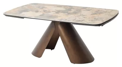 Стол КАЛЬДЕРОН (CALDERON) 180 цвет TL-137  матовый, исп керамика / МЕДНЫЙ БРАШИРОВАННЫЙ, ®DISAUR