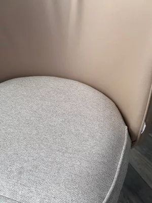 Стул МОНЕ ROVENA IVORI ткань / ORAKUL 130 экокожа / Черный каркас M-City