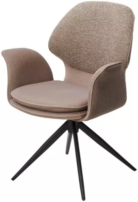 Стул ЛЕННЕ (LENNE) 360 град. поворот., цвет ЛАТТЕ MILAN-430/ MOHAIR-440, ткань/ Черный, ®DISAUR