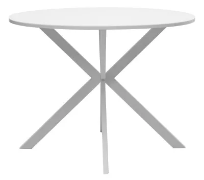 Стол ВЕГА D100 Белый, стекло/ белый каркас М-City