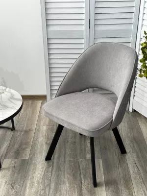 Стул DUNA 360 град. поворот. B22 Серый, велюр / черный каркас, М-City