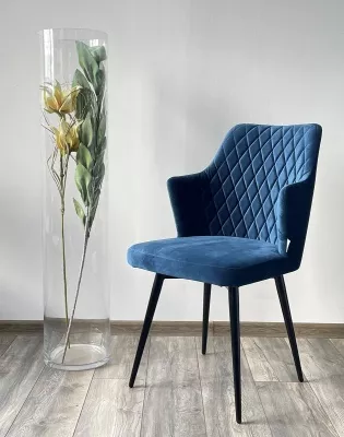 Стул HERMAN 360 град. СИНИЙ #29, велюр / черный каркас М-City