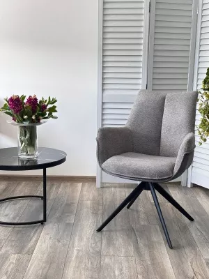 Стул PONTUS 360 град. поворот. KN01-03 Серый/ BZ1046-02 Темно-серый/ Черный, ®DISAUR