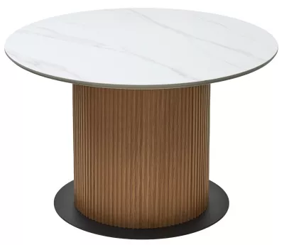 Стол MESA D120 цвет БЕЛЫЙ МРАМОР M326 / Каркас OAK, ®DISAUR