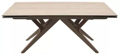 Стол КОСТА (COSTA) 180 ТРАВЕРТИН (MATTE SPANISH TRAVERTINE) керамика/ Латте / Орех натур, ®DISAUR