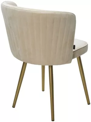 Стул МОНЕ ZIZI 002 Молочный, велюр / Золотой каркас M-City