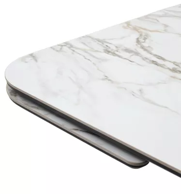 Стол МАНХЭТТЕН 200 цвет СВЕТЛЫЙ БЕЖ ( DRAC COLD XLIM), керамика / Орех Карни натуральный