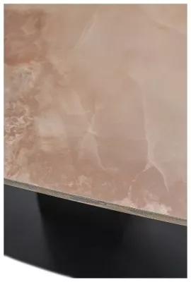 Стол BALDE 120 GLOSS AMBER JADE SOLID CERAMIC / BLACK, ®DISAUR