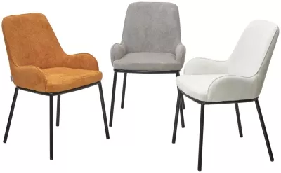 Стул BRIO CATO-01 Белый, фактурная ткань / черный каркас, ®DISAUR