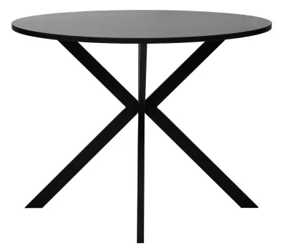 Стол ВЕГА D100 Черный, стекло/ черный каркас М-City