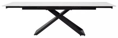 Стол LIVORNO 180 MATT WHITE MARBLE SOLID CERAMIC / BLACK, ®DISAUR