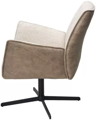 Кресло BELFAST 360 град. XD841-02 Бежевый, букле/ GINO-101 Бежевый, ткань/ Черный, ®DISAUR