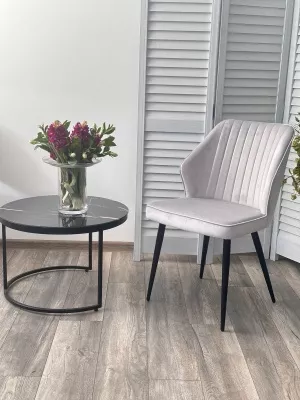 Стул SEATTLE-V СВЕТЛО-СЕРЫЙ BM-4, велюр / черный каркас М-City