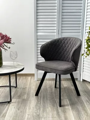 Стул SKAT 360 град. поворот. B28 Темно-серый, велюр / черный каркас, М-City