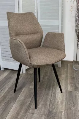 Стул ГРИН 360 град. поворот. цвет NS-05 Капучино, букле / черный каркас