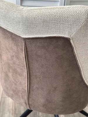 Стул PONTUS 360 град. поворот. KN01-05 Бежевый/ BZ1046-21 Коричневый/ Черный, ®DISAUR