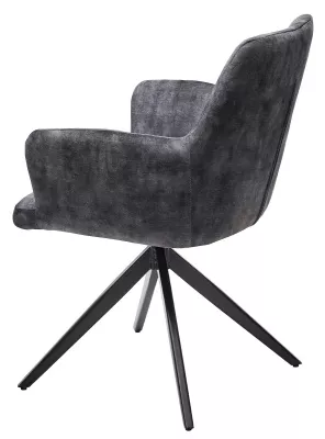 Стул DANTE 360 град.поворот UF912-06В античный серый, велюр без "пальчиковый"/черный, ®DISAUR