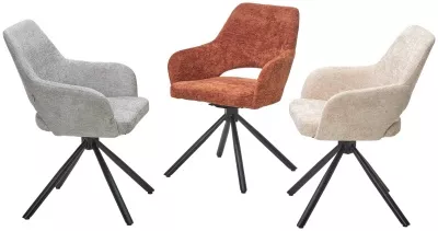 Стул NURI 180 град. поворот. 3018-10 бежевый, шенилл/ черный каркас, ®DISAUR