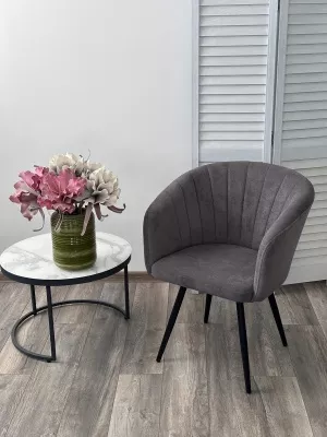 Стул RUNA, 360 град. поворот. B28 Темнор-серый, велюр / черный каркас, М-City