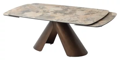 Стол КАЛЬДЕРОН (CALDERON) 180 цвет TL-137  матовый, исп керамика / МЕДНЫЙ БРАШИРОВАННЫЙ, ®DISAUR